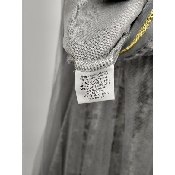 Anthropologie Raga Skirt Plus 1X Velvet Tulle Overlay Pearl Detail Midi Gray NWT - Picture 9 of 9
